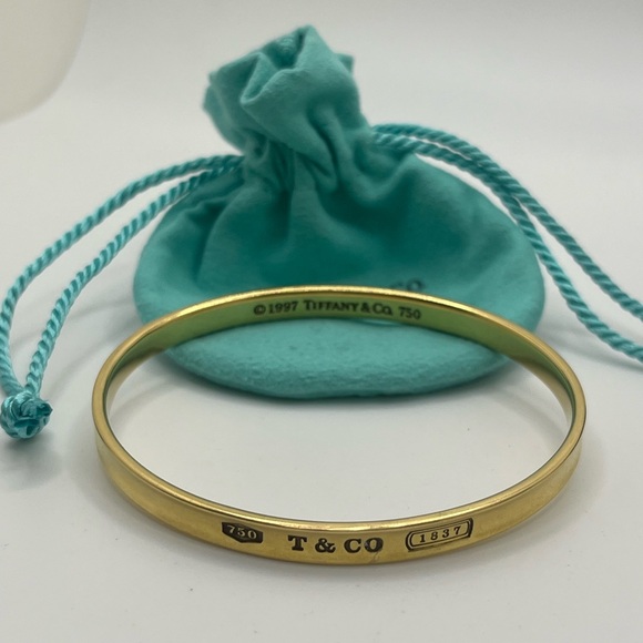 Tiffany & Co. 1837 18K Yellow Gold Bangle Bracelet - Picture 1 of 6